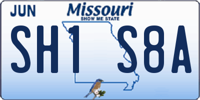 MO license plate SH1S8A
