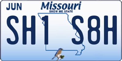 MO license plate SH1S8H