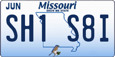 MO license plate SH1S8I