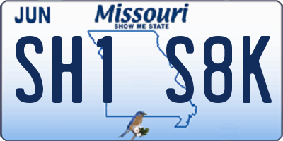 MO license plate SH1S8K