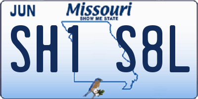MO license plate SH1S8L