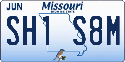 MO license plate SH1S8M