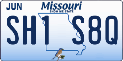 MO license plate SH1S8Q