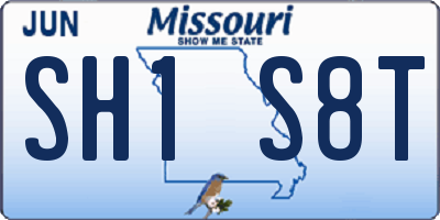 MO license plate SH1S8T