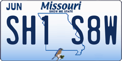 MO license plate SH1S8W