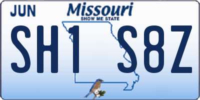 MO license plate SH1S8Z