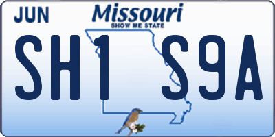 MO license plate SH1S9A