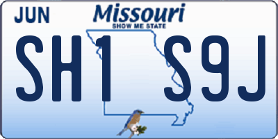 MO license plate SH1S9J