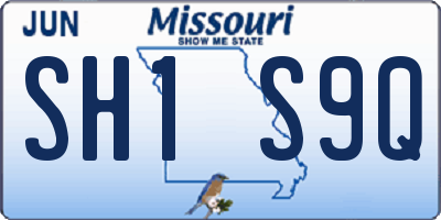 MO license plate SH1S9Q