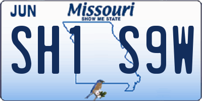 MO license plate SH1S9W
