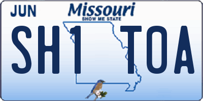 MO license plate SH1T0A