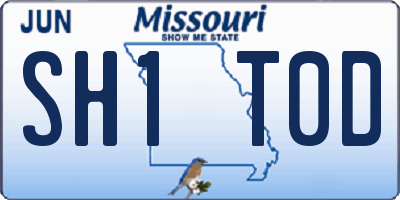 MO license plate SH1T0D