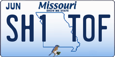 MO license plate SH1T0F