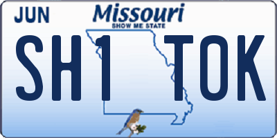 MO license plate SH1T0K