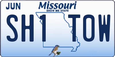 MO license plate SH1T0W