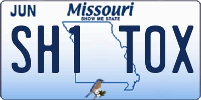 MO license plate SH1T0X