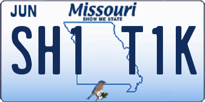 MO license plate SH1T1K