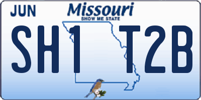 MO license plate SH1T2B