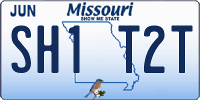 MO license plate SH1T2T