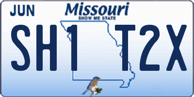 MO license plate SH1T2X