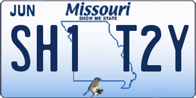 MO license plate SH1T2Y