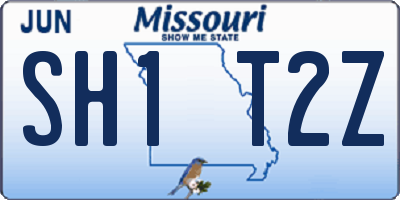 MO license plate SH1T2Z