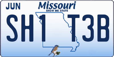 MO license plate SH1T3B