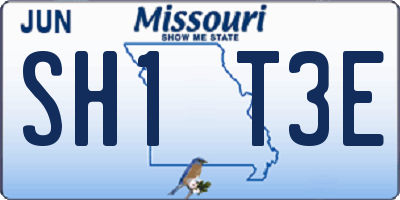 MO license plate SH1T3E