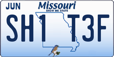 MO license plate SH1T3F