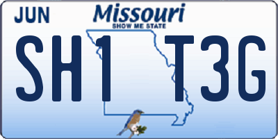 MO license plate SH1T3G