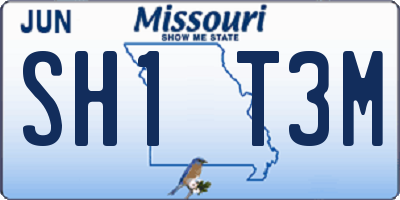 MO license plate SH1T3M