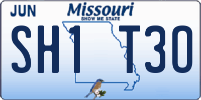 MO license plate SH1T3O