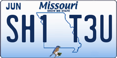MO license plate SH1T3U