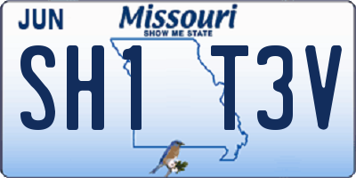 MO license plate SH1T3V