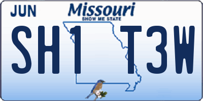 MO license plate SH1T3W
