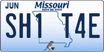 MO license plate SH1T4E