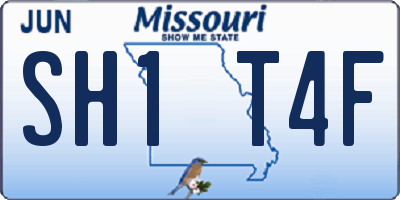 MO license plate SH1T4F