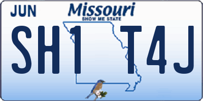 MO license plate SH1T4J