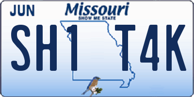 MO license plate SH1T4K