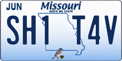 MO license plate SH1T4V