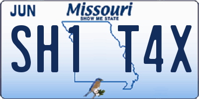 MO license plate SH1T4X