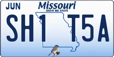 MO license plate SH1T5A