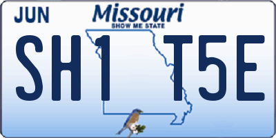 MO license plate SH1T5E