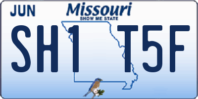 MO license plate SH1T5F