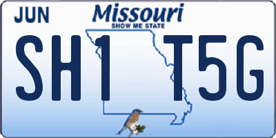 MO license plate SH1T5G