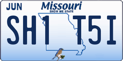 MO license plate SH1T5I
