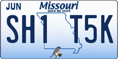 MO license plate SH1T5K