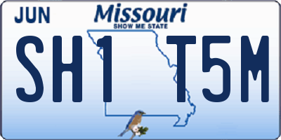 MO license plate SH1T5M