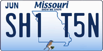 MO license plate SH1T5N