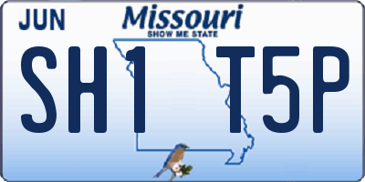 MO license plate SH1T5P